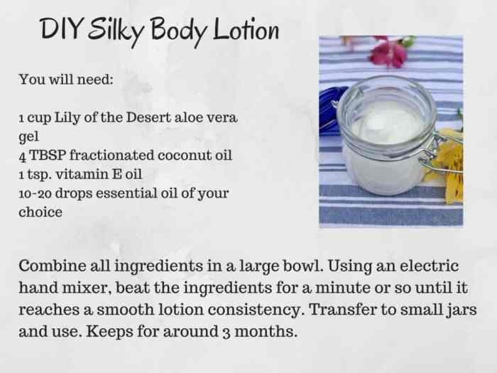 Diy body lotion