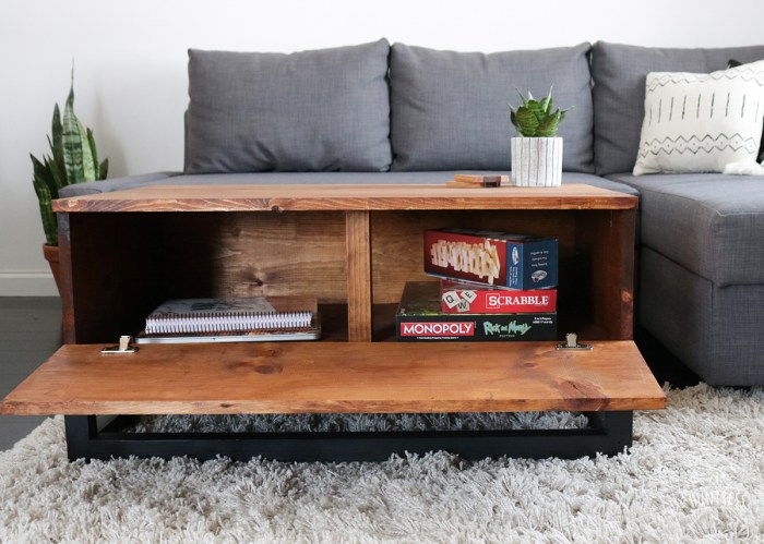 Diy coffee table with storage